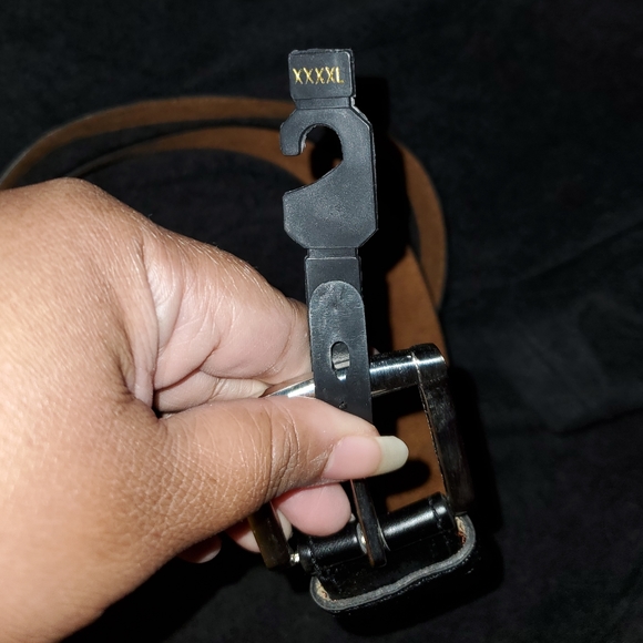 Kingsize Men's Genuine Leather Casual Square Buckle Belt Black US Size 4x - Picture 5 of 5